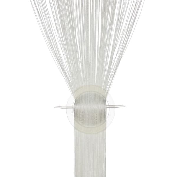 Relaxdays Gardin med stångöppning, 2-pack, för dörrar eller fönster, tvättbar, kan förkortas, 90 x 245 cm, vit