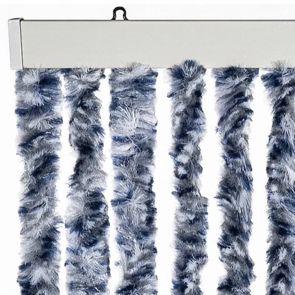 Insektsdraperi blå och vit 90x200 cm chenille