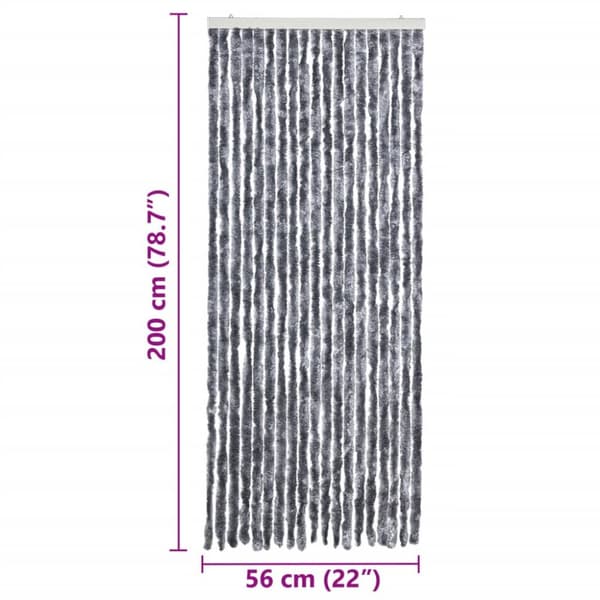 Insektsdraperi silver 56x200 cm chenille