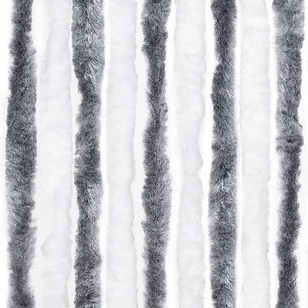 insektgardin grå og hvid 90 x 220 cm chenille