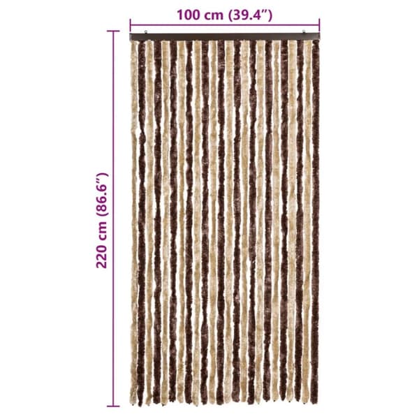 Insektsdraperi beige och ljusbrun 100x220 cm chenille
