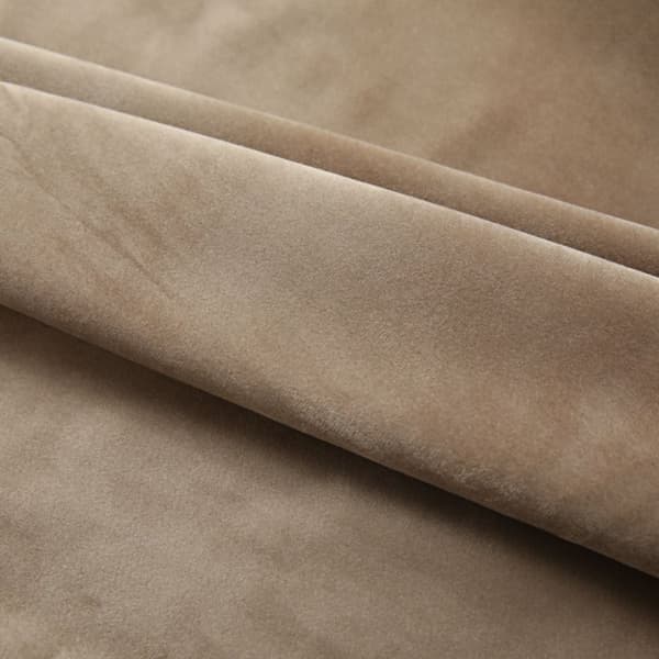 Mörkläggningsgardiner 2 st med krokar sammet beige 140x245 cm