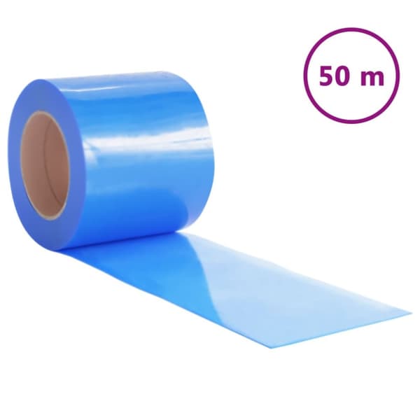 bændelgardin 200 mm x 1,6 mm 50 m PVC blå