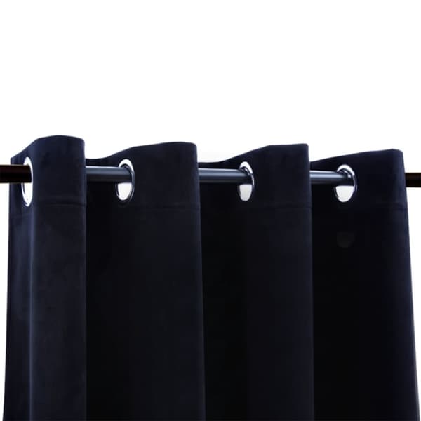 Pimennysverhot renkailla 2 kpl sametti musta 140x175 cm