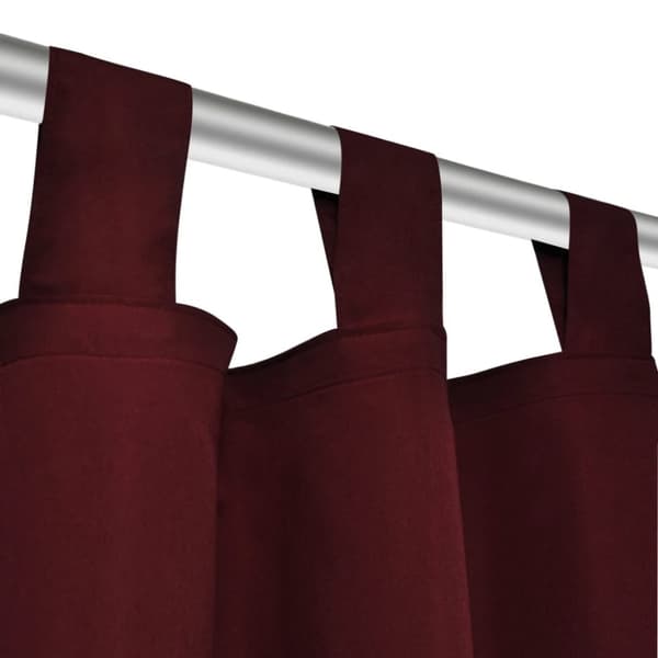 Gardiner i mikro-satin med løkker 2 stk. 140 x 225 cm bordeaux-rød