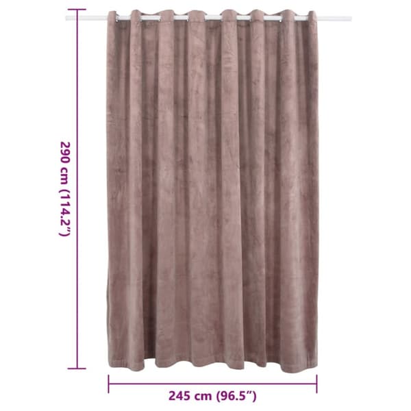 Pimennysverho metallirenkailla sametti pinkki 290x245 cm