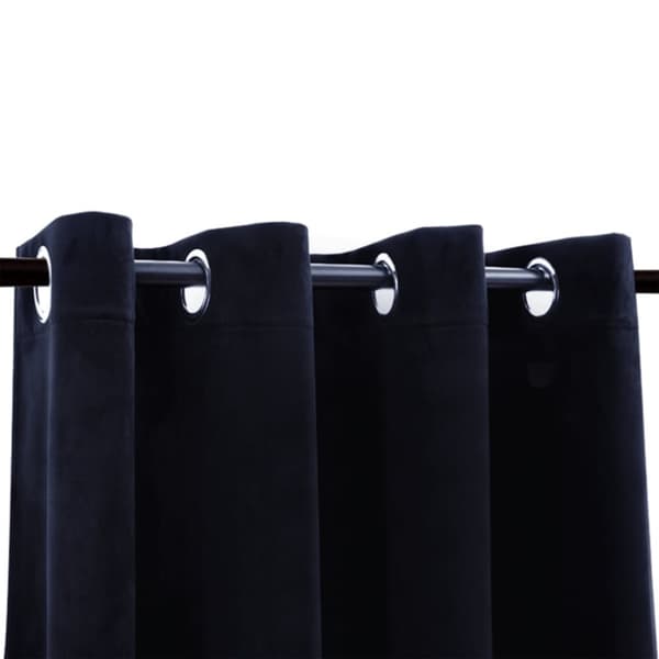 mørklægningsgardin med metalringe 290 x 245 cm fløjl sort