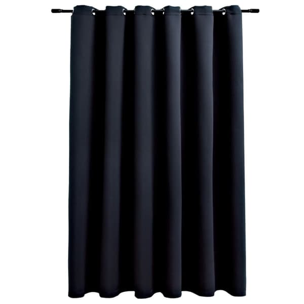 mørklægningsgardin med metalringe 290 x 245 cm sort