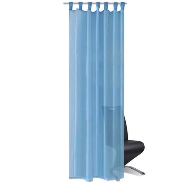Genomskinlig gardin 140 x 245 cm 2-pack Turkos