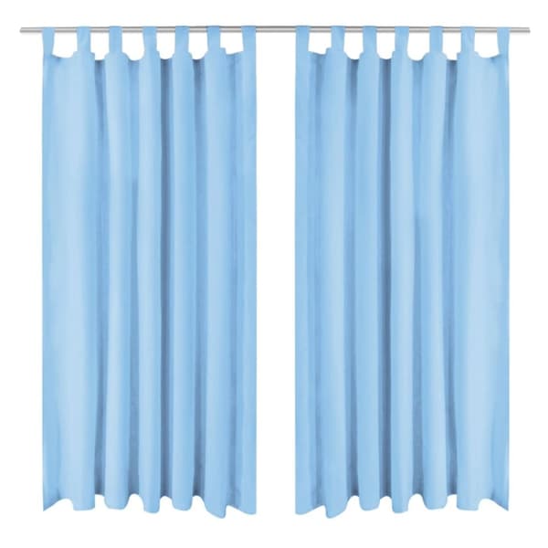 Mikro-satiiniverhot silmukoilla 2 kpl 140x175 cm Turkoosi