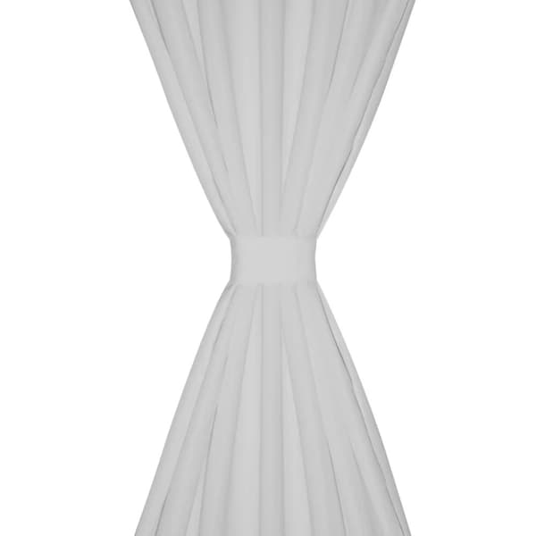 Gardiner i mikro-satin med løkker 2 stk. 140 x 175 cm hvid