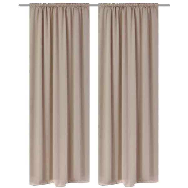 Mörkläggningsgardiner med kanaler 2 st 135 x 245 cm gräddvit