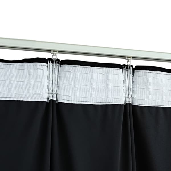 Mörkläggningsgardiner 2 st med krokar sammet svart 140x245 cm