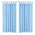 Miniatyrbillede 1 af 4: gardiner i mikro-satin 2 stk. med løkker 140 x 225 cm turkis