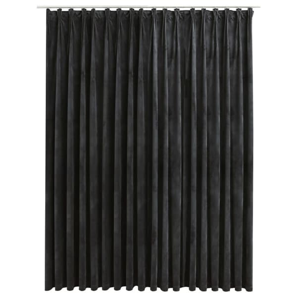 mørklægningsgardin med kroge 290 x 245 cm fløjl antracitgrå