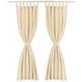 Miniatyrbillede 2 af 4: gardiner i mikro-satin 2 stk. med løkker 140 x 245 cm beige
