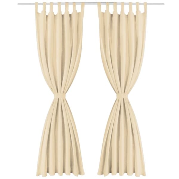 gardiner i mikro-satin 2 stk. med løkker 140 x 245 cm beige