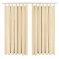 Miniatyrbillede 1 af 4: gardiner i mikro-satin 2 stk. med løkker 140 x 245 cm beige