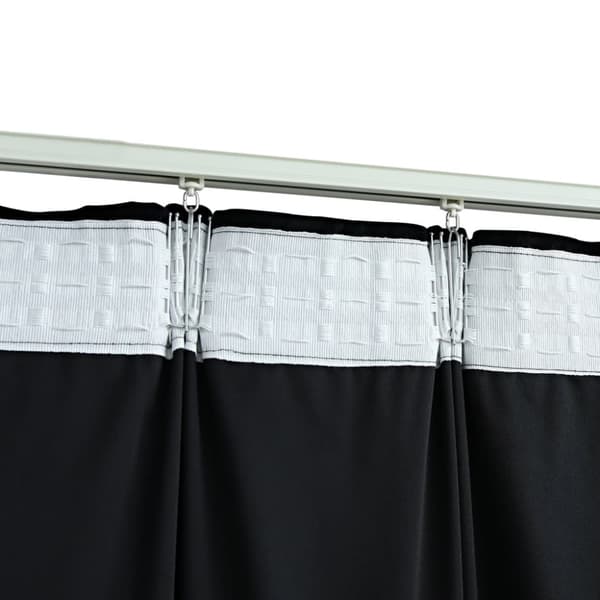 mørklægningsgardiner med kroge 2 stk. 140 x 175 cm fløjl sort