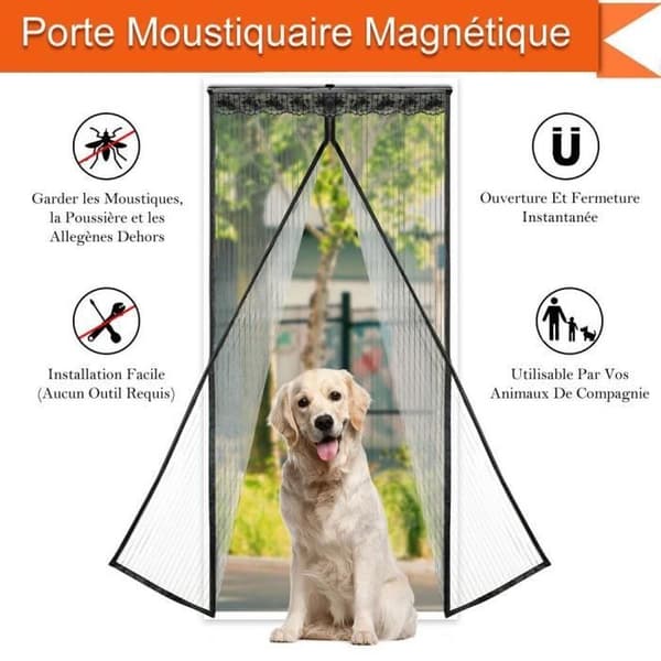 AST Magnetdörr Gardin/Myggnät Magnetdörr för Fönsterdörrar Anti Myggflugor Svart 210*90cm