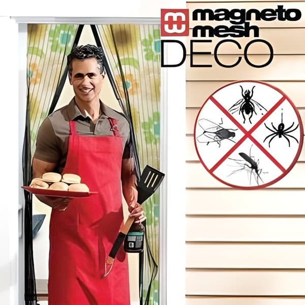 Anti-insekt magnetisk gardin - Magneto Mesh - DECO - 209 cm x 100 cm - Självgripande fäste - Justerbar