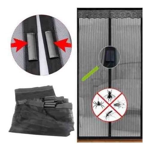 Magnetic Magic Door Net Gardin Insektsflugskärm, 90cm X 210cm - Svart