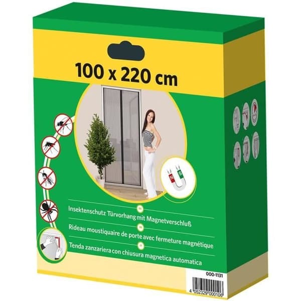Easy Life Magnetisk myggnätsgardin för Dörr 100 x 210 cm i antracit - individuellt förkortbar och monterad[185]