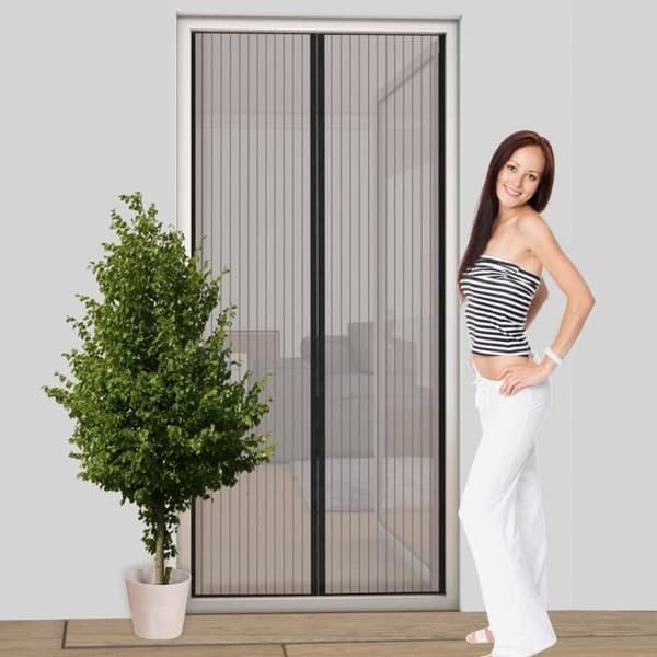 Easy Life Magnetisk myggnätsgardin för Dörr 100 x 210 cm i antracit - individuellt förkortbar och monterad[185]