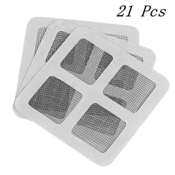 GWHOLE 21 st självhäftande reparationstejplapp 10 x 10 cm för myggnät Fönsterdörr Anti-mygginsektsmedel