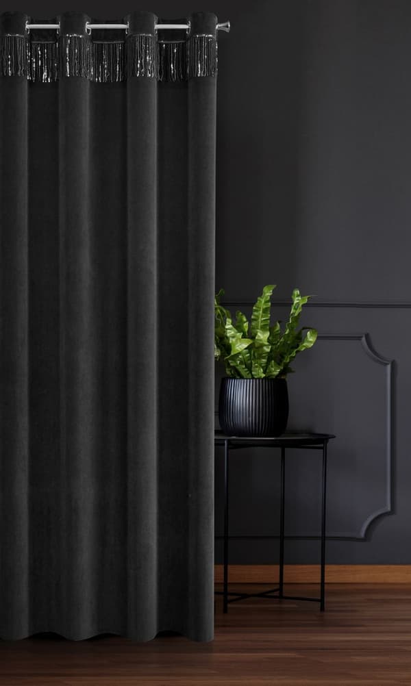 KLARGAVET JASPERGARDIN 140 X 250 CM SORT