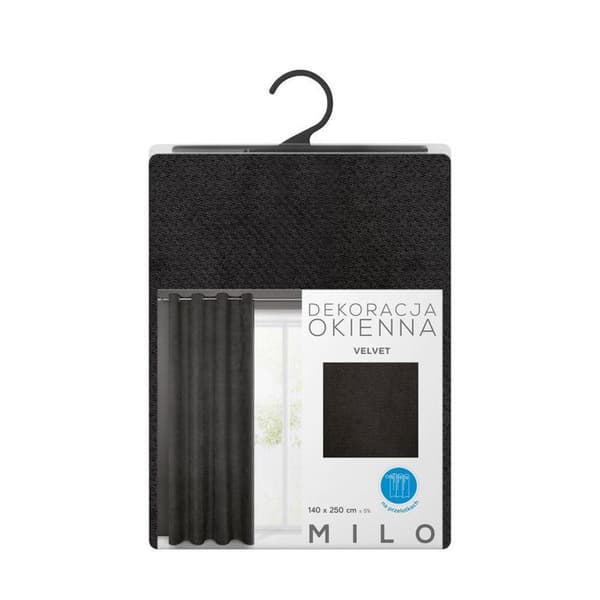 KLARGAVET GARDIN MILO 140 X 250 CM SORT