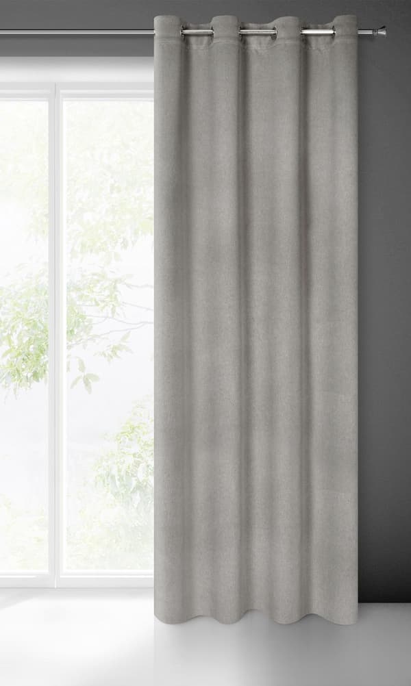 FÄRDIG Gjord gardin AMARO 140 X 250 CM GRÅ-BEIGE
