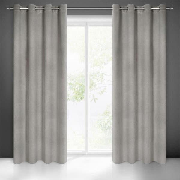 FÄRDIG Gjord gardin AMARO 140 X 250 CM GRÅ-BEIGE