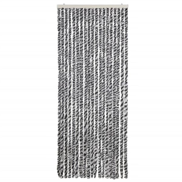 vidaXL Insektsgardin grå och svart och vit 56x200 cm chenille