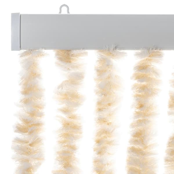 vidaXL Insektsgardin beige och vit 100x220 cm chenille