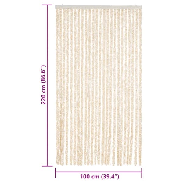 vidaXL Insektsgardin beige och vit 100x220 cm chenille
