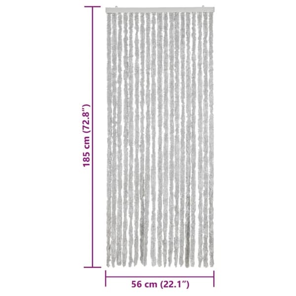 vidaXL Fluegardin grå 56x185 cm chenille