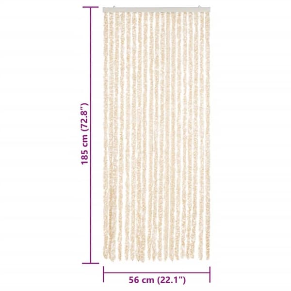 vidaXL Insektsgardin beige och vit 56x185 cm chenille