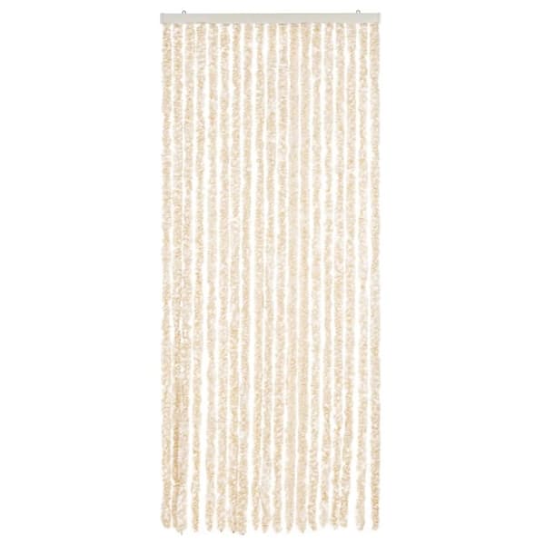 vidaXL flueforhæng 56x185 cm chenille beige og hvid