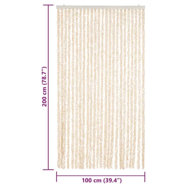 vidaXL Fluegardin beige og hvit 100x200 cm chenille