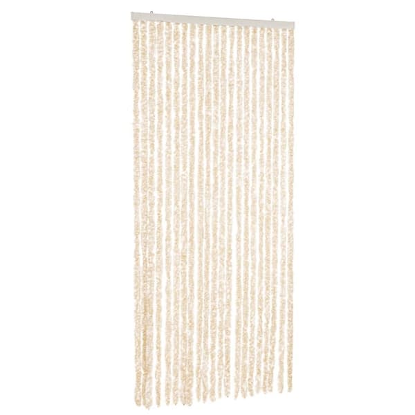 vidaXL flueforhæng 90x200 cm chenille beige og hvid