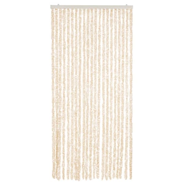 vidaXL flueforhæng 90x200 cm chenille beige og hvid