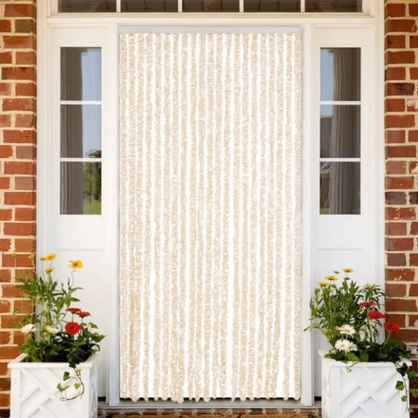 vidaXL Insektsgardin beige och vit 90x220 cm chenille