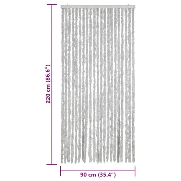 vidaXL flueforhæng 90x220 cm chenille grå