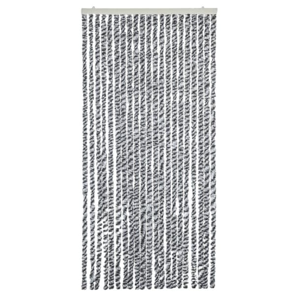 vidaXL Insektsgardin grå och svart och vit 90x220 cm chenille