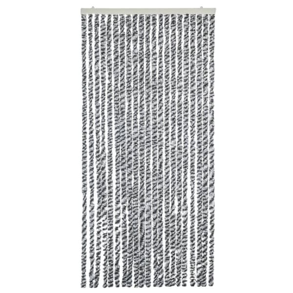 vidaXL Insektsgardin grå och svart och vit 100x220 cm chenille