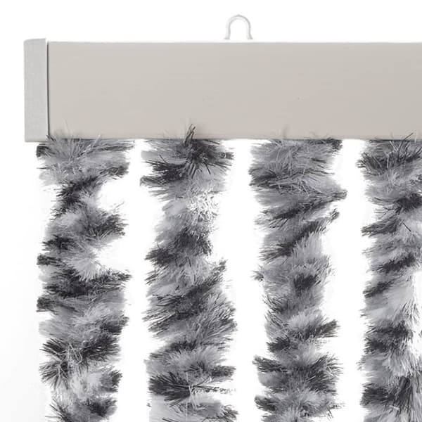 vidaXL Insektsgardin grå och svart och vit 100x220 cm chenille