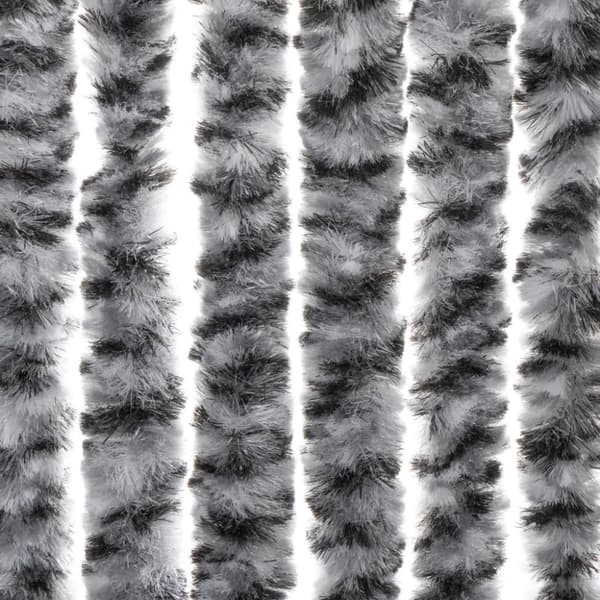 vidaXL Insektsgardin grå och svart och vit 100x220 cm chenille