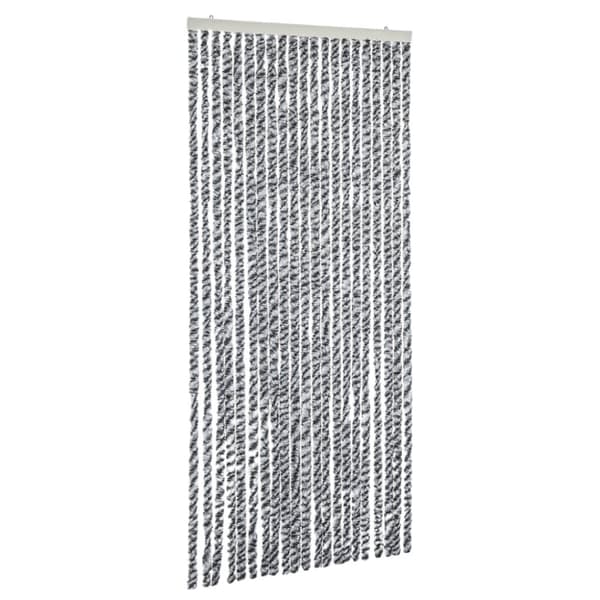 vidaXL Insektsgardin grå och svart och vit 100x220 cm chenille