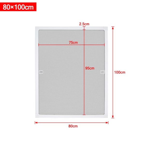 XMTECH 80x100cm Myggnät för fönster - Myggnät för ramfönster Myggnätsnät - Vit, 5 delar